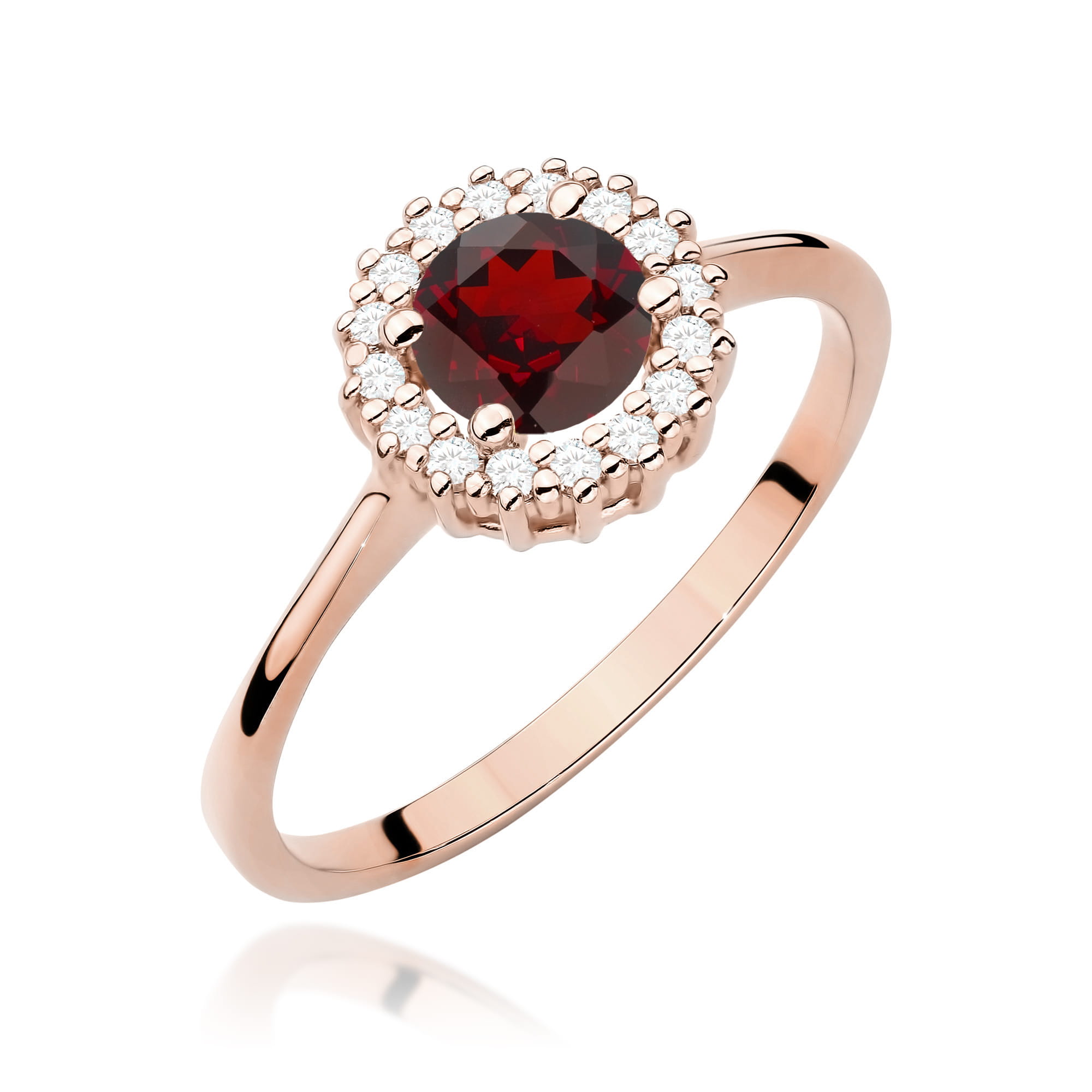 Pierścionek W0572 Granat 0,60ct różowe złoto 1 Pierścionek W0572 Granat 0