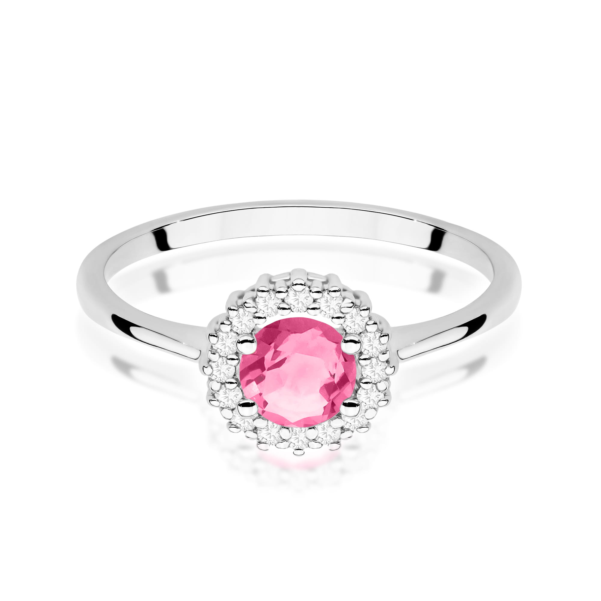 Pierścionek Różowy Topaz 0,60ct białe złoto 2 60ct białe złoto Jubiler Kraków BigDIAMOND
