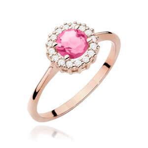Pierścionek W0572 Różowy Topaz 0