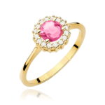 Pierścionek W0572 Różowy Topaz 0