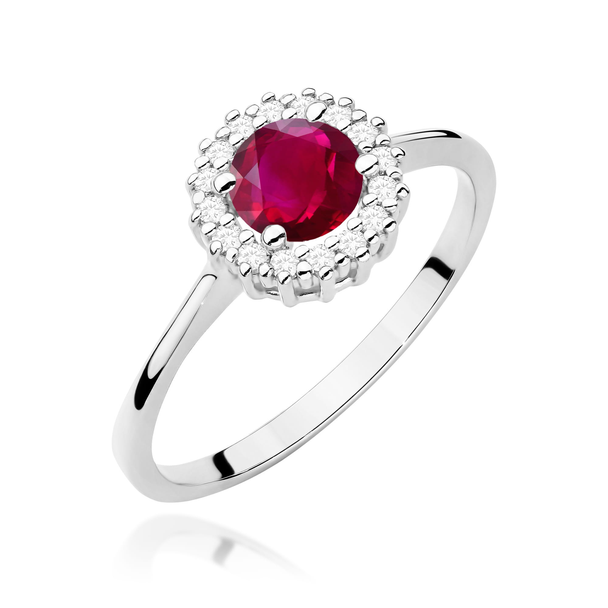 Pierścionek Rubin 0,60ct białe złoto 1 Pierścionek W0572 Rubin 0