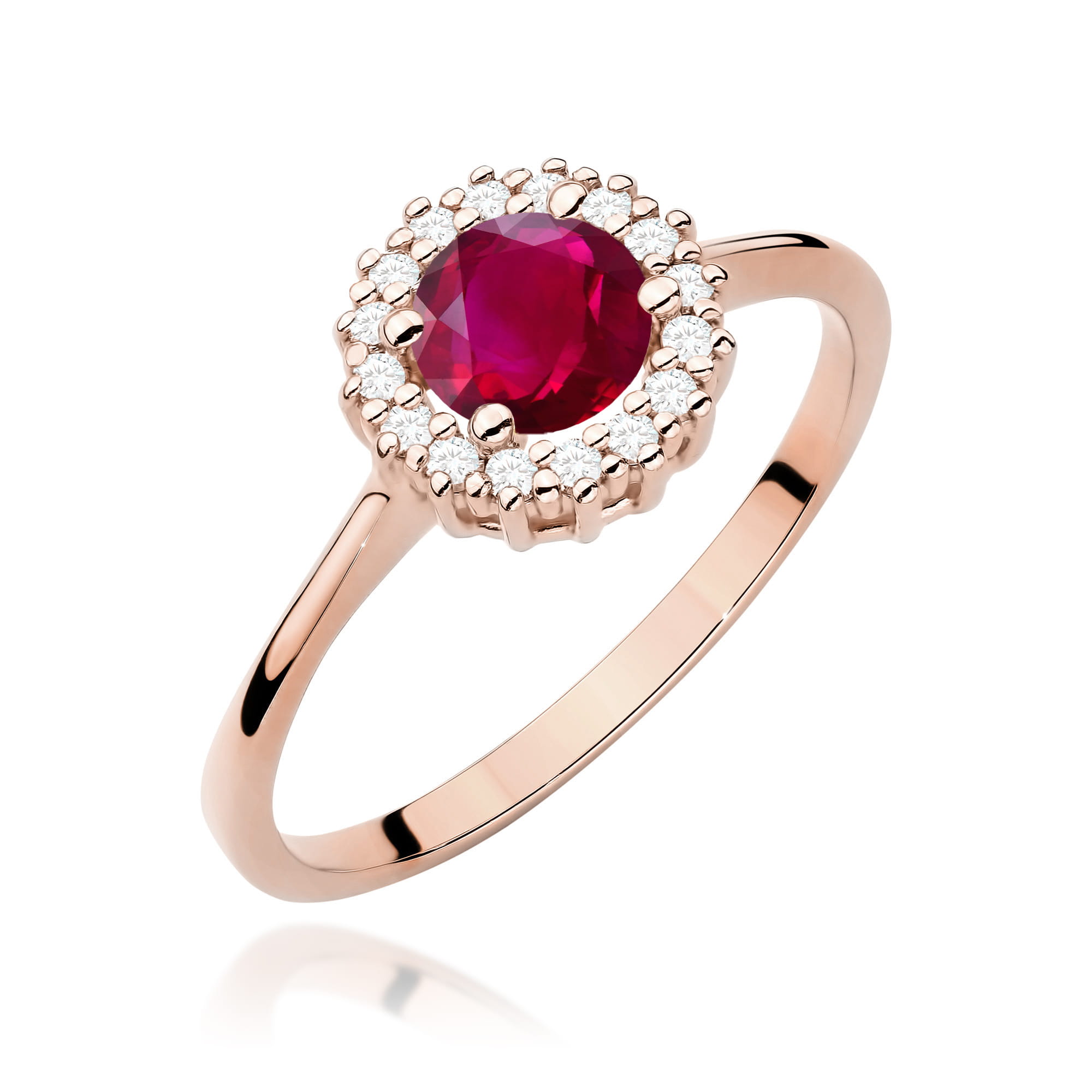 Pierścionek W0572 Rubin 0,60ct różowe złoto 1 Pierścionek W0572 Rubin 0