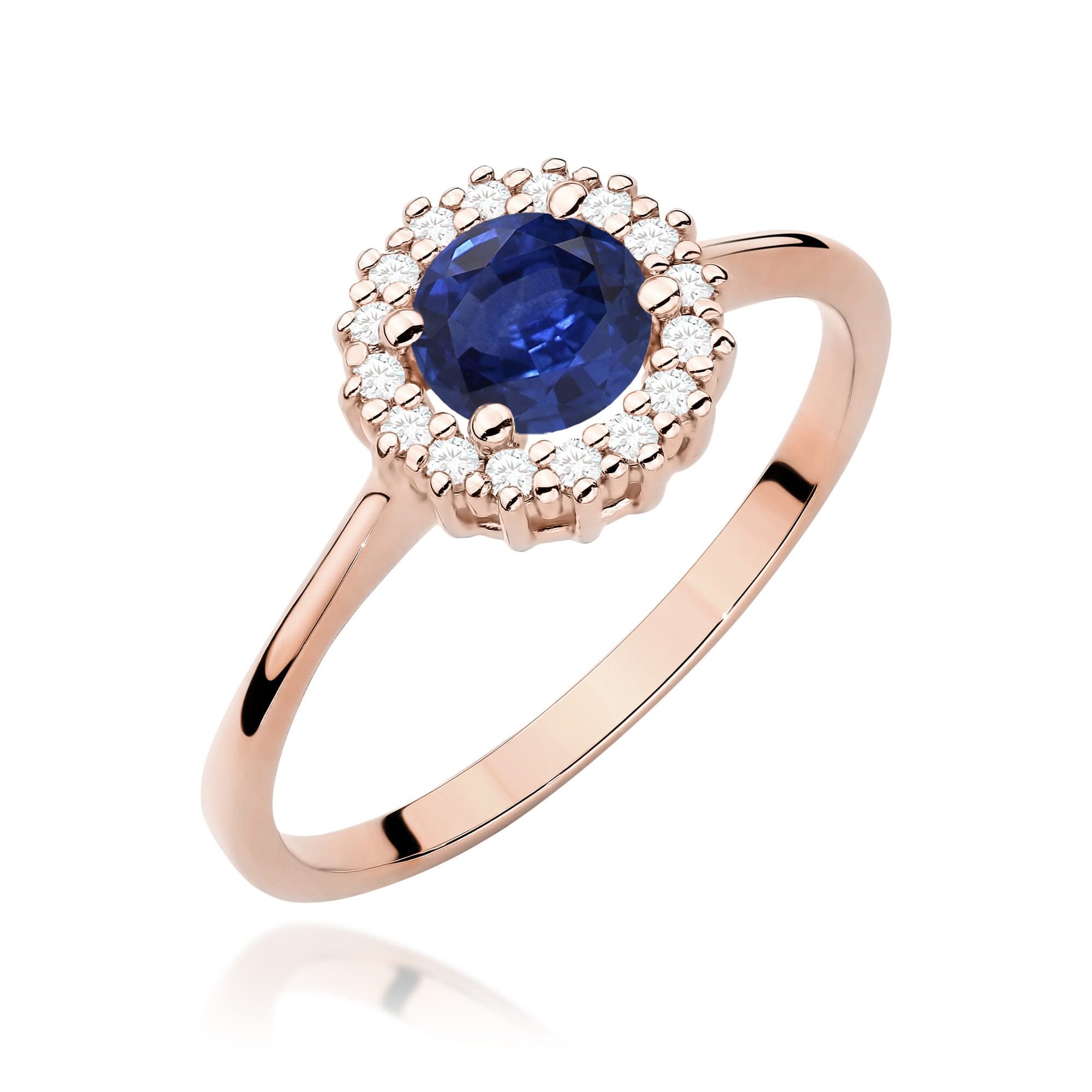 Pierścionek W0572 Szafir 0,50ct różowe złoto 1 Pierścionek W0572 Szafir 0