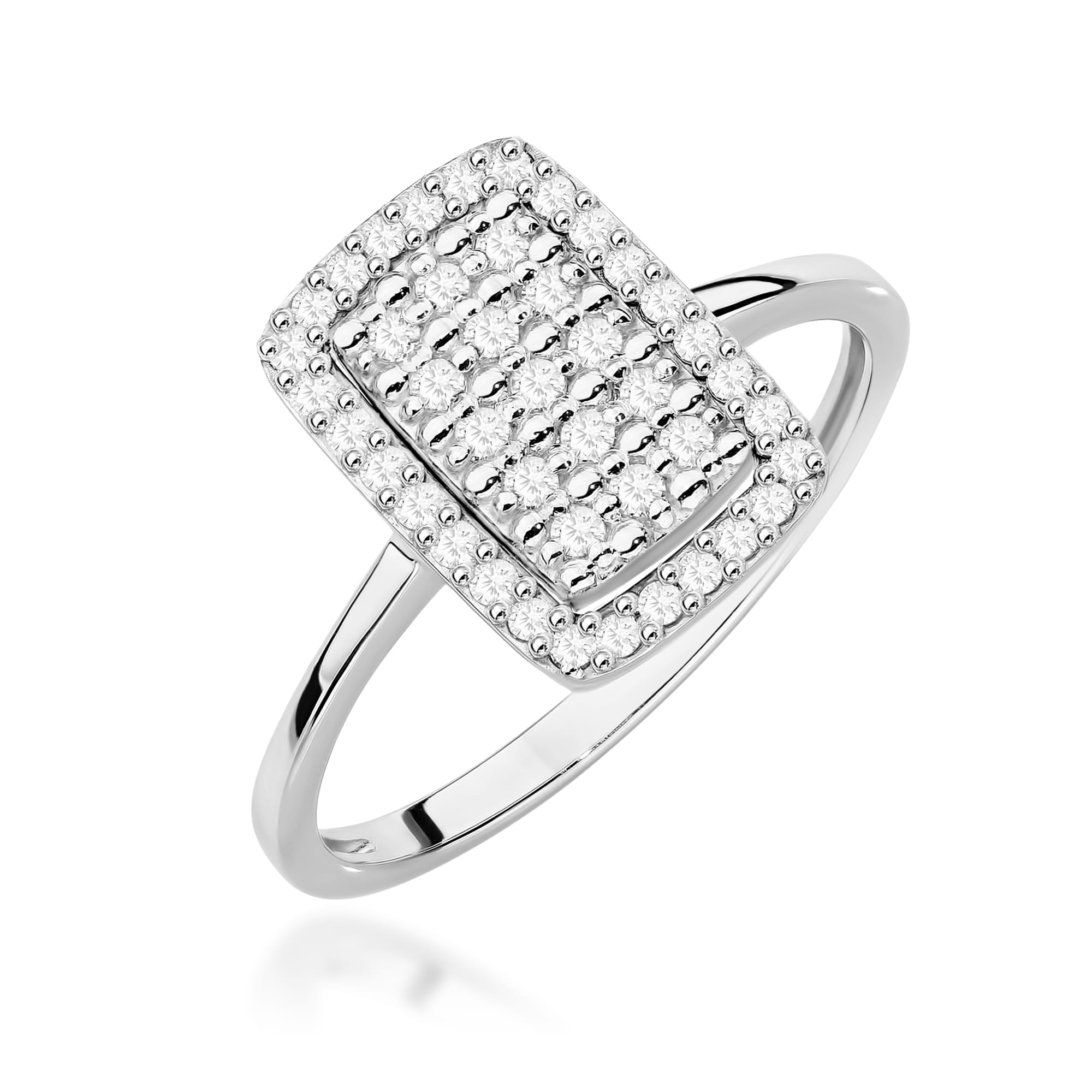 Pierścionek z diamentami białe złoto 1 Pierścionek W0573 z diamentami białe złoto Jubiler Kraków BigDIAMOND