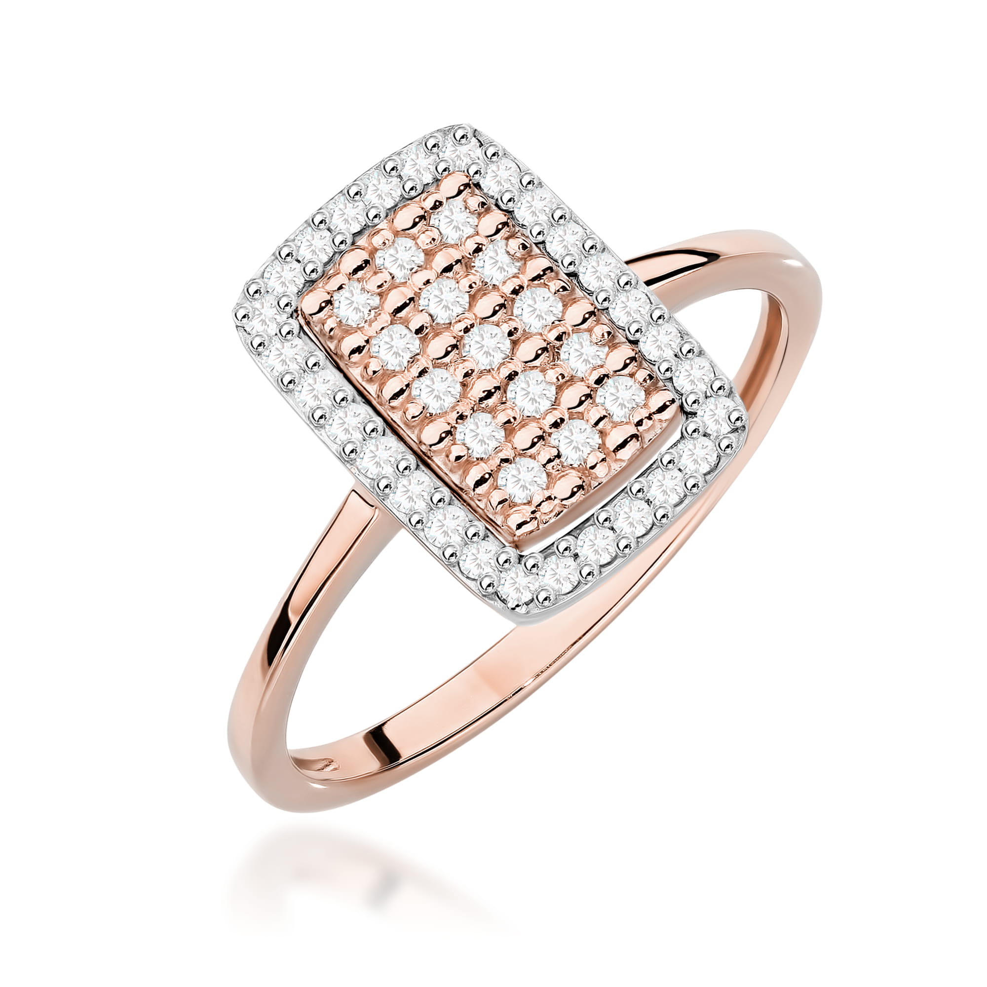 Pierścionek z diamentami różowe złoto 1 Pierścionek W0573 z diamentami różowe złoto Jubiler Kraków BigDIAMOND