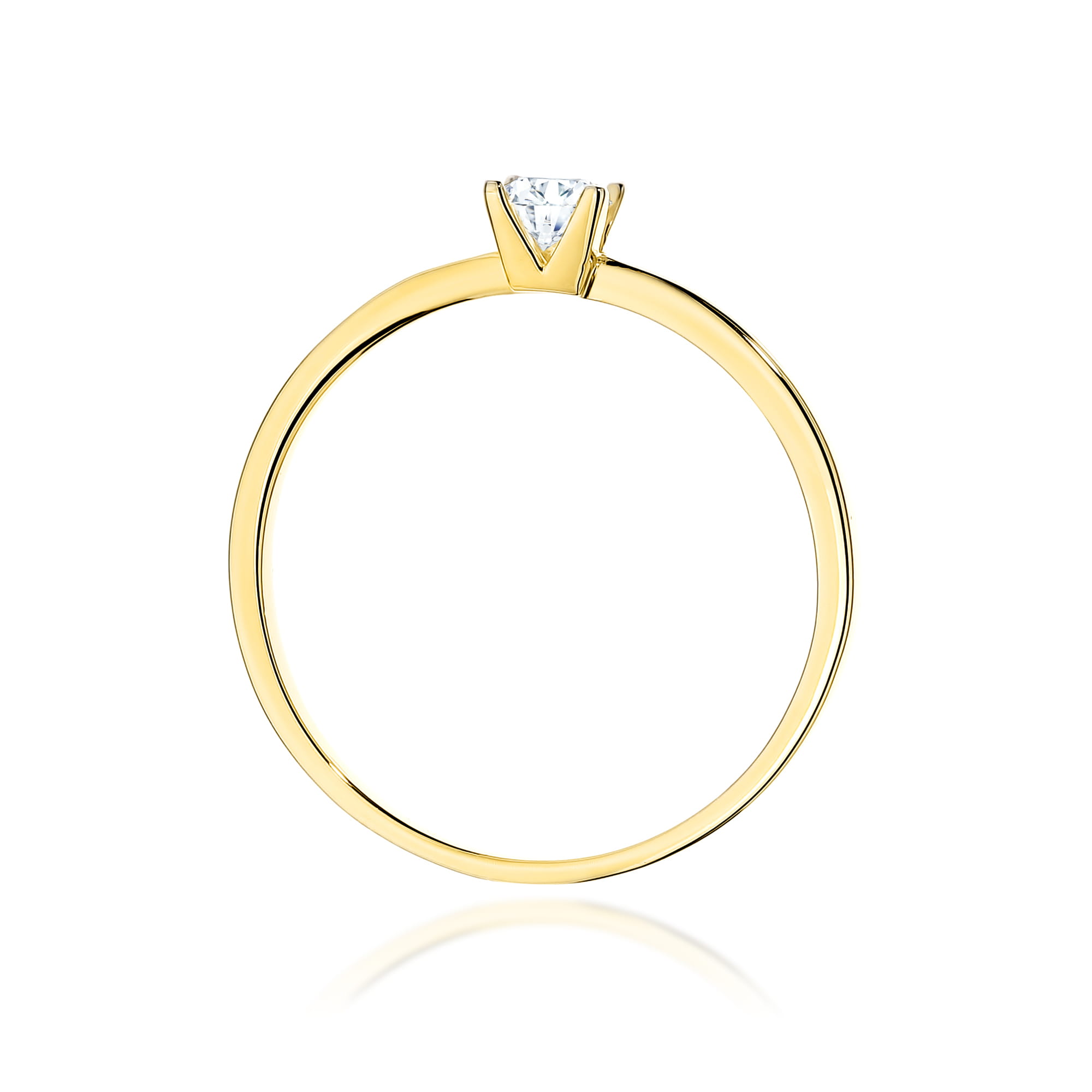 Pierścionek Diament 0,15ct żółte złoto 3 Pierścionek Diament 0,15ct żółte złoto - obrazek 3