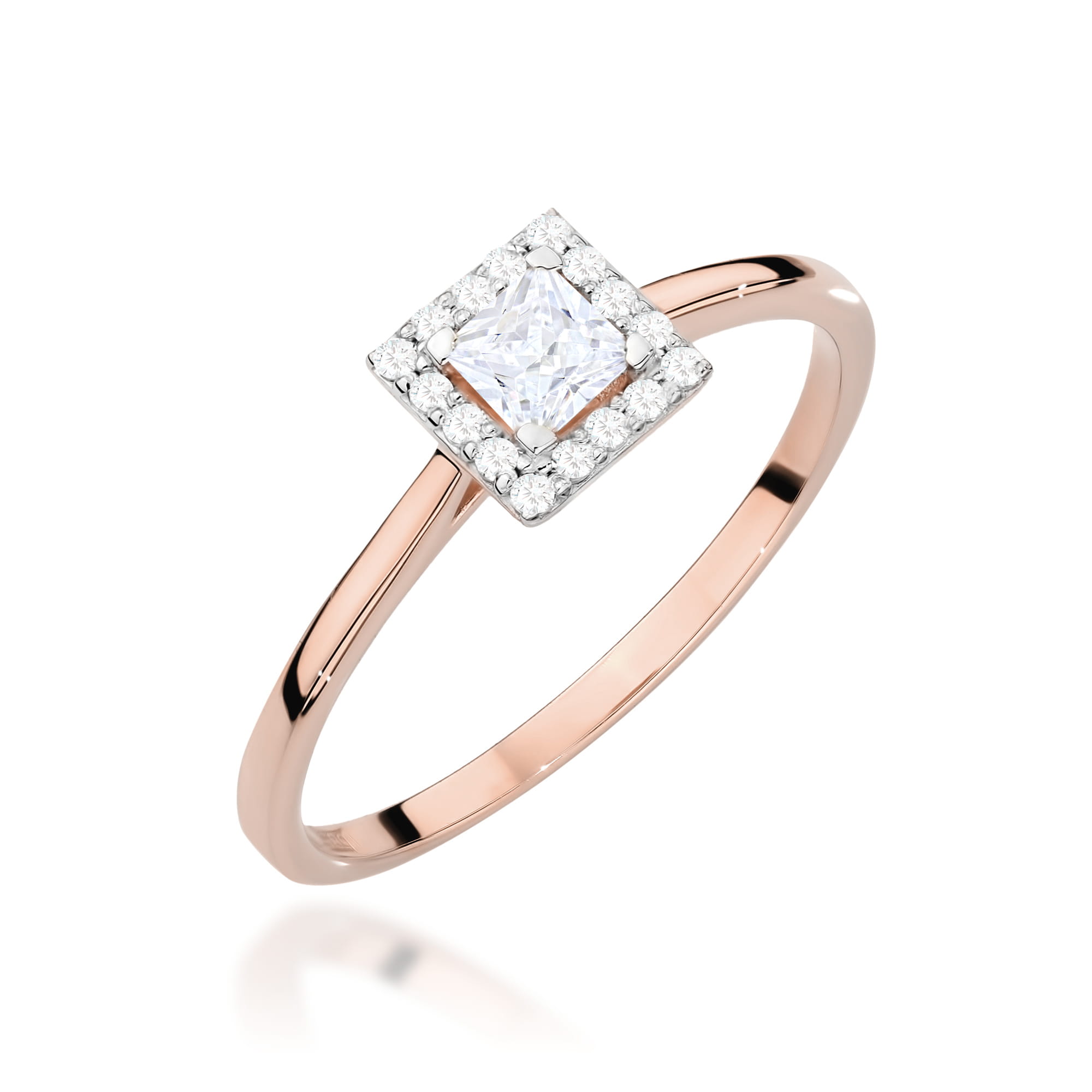 Pierścionek Diament 0,23ct różowe złoto 1 Pierścionek W0590 Diament 0