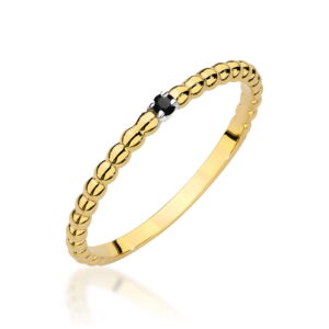Pierścionek W0601 Czarny Diament 0