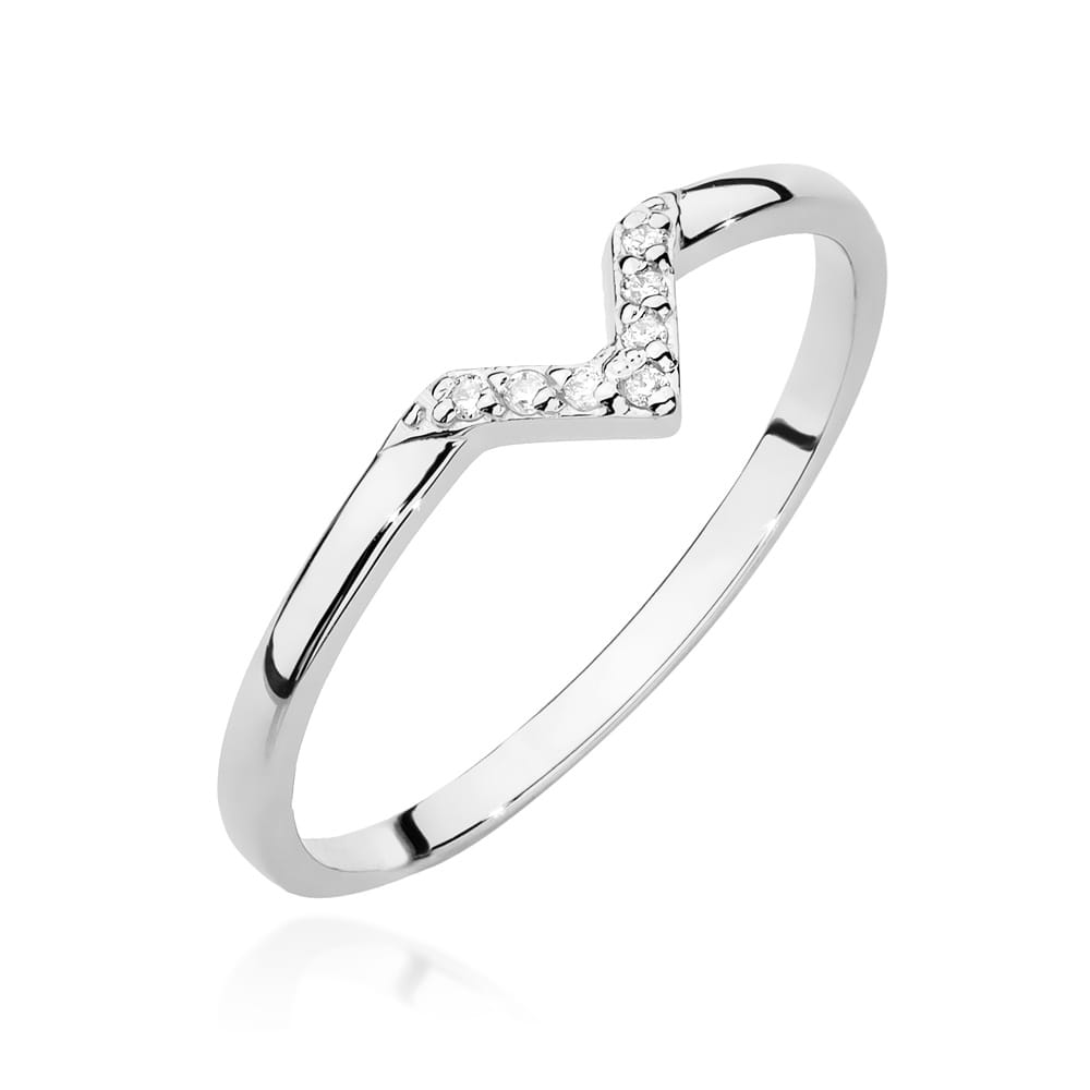 Pierścionek z diamentami białe złoto 1 Pierścionek W0602 z diamentami białe złoto Jubiler Kraków BigDIAMOND