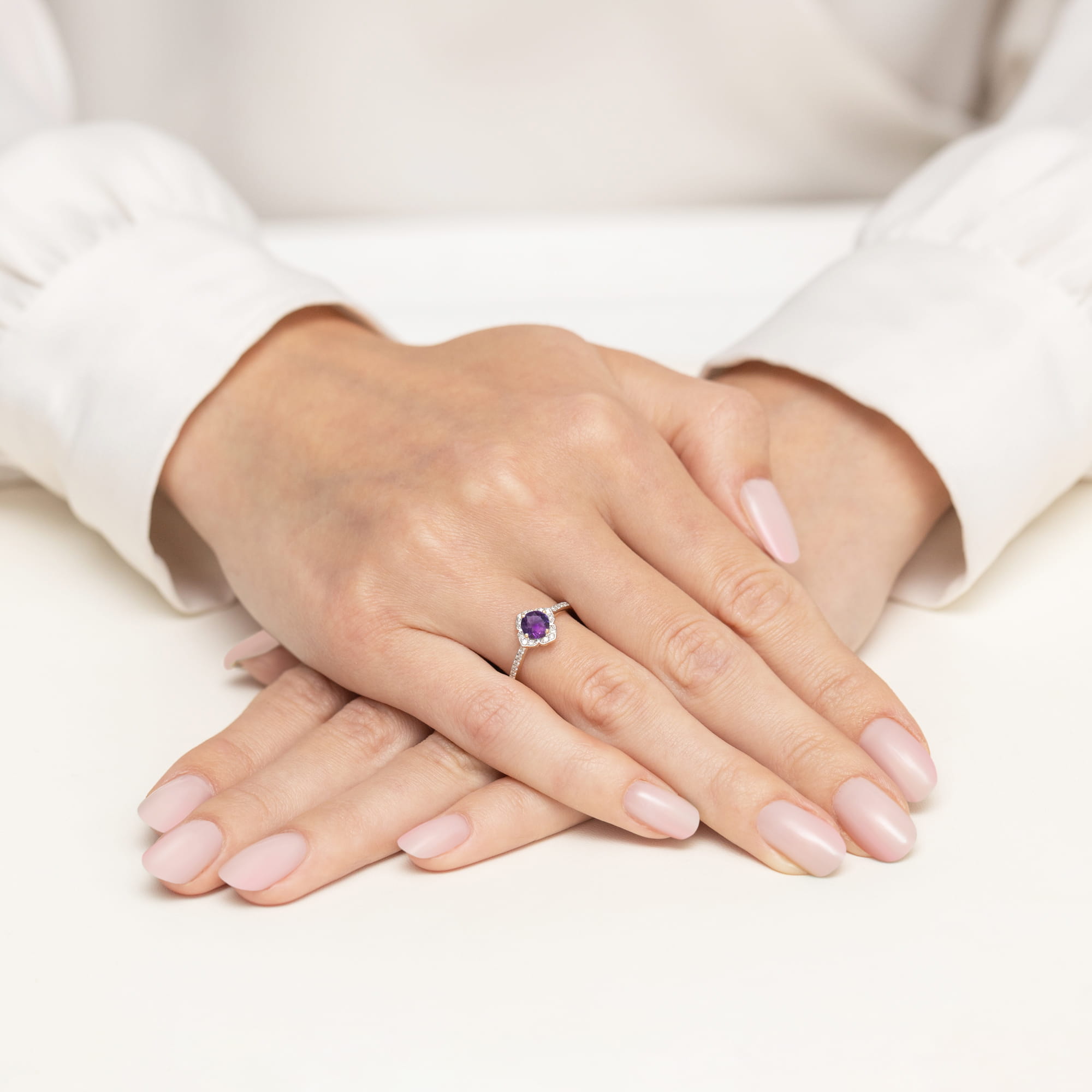 Pierścionek Ametyst 0,50ct żółte złoto 4 Pierścionek Ametyst 0,50ct żółte złoto - obrazek 4