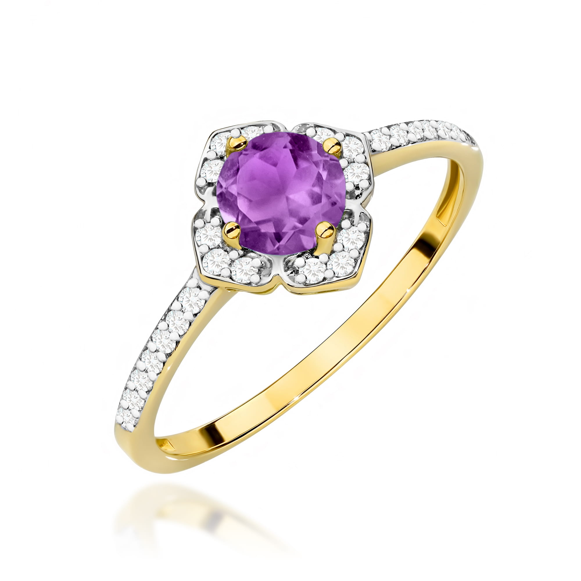 Pierścionek Ametyst 0,50ct żółte złoto 1 Pierścionek W0603 Ametyst 0