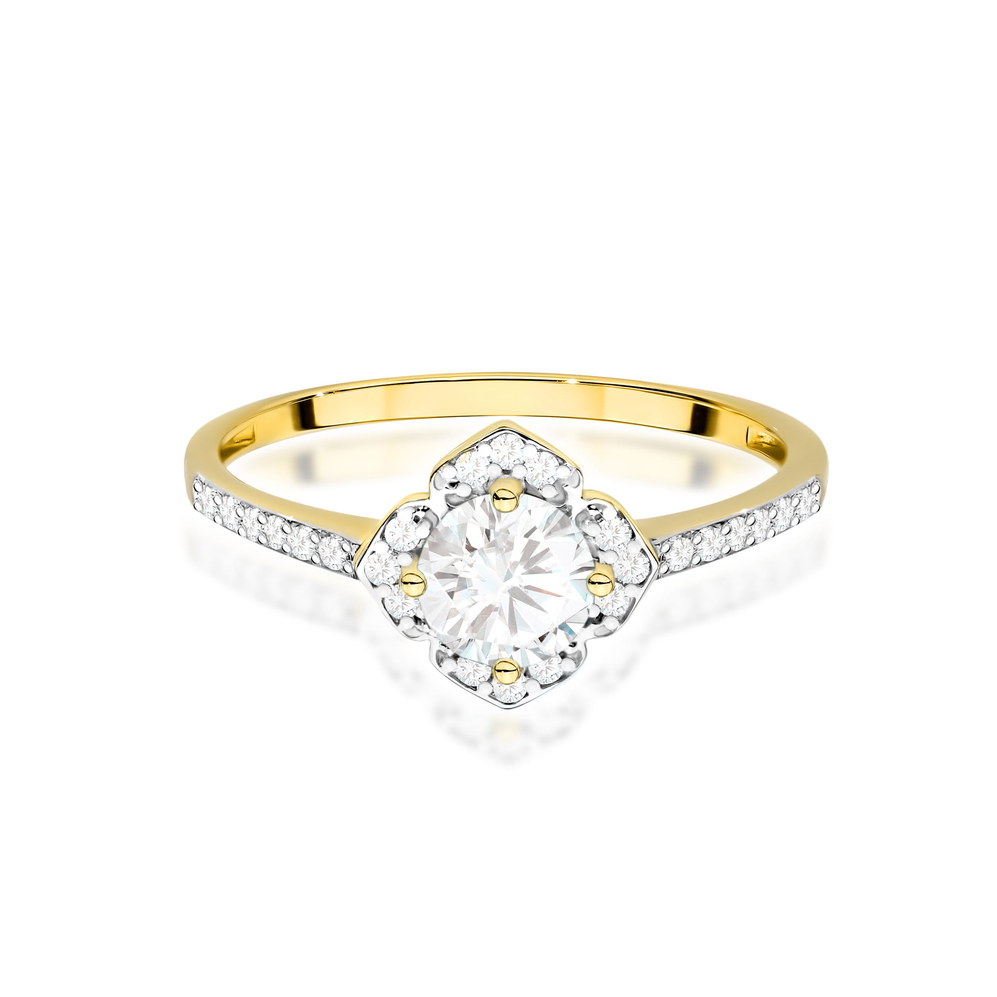 Pierścionek Białym Szafir 0,60ct żółte złoto 2 60ct żółte złoto Jubiler Kraków BigDIAMOND