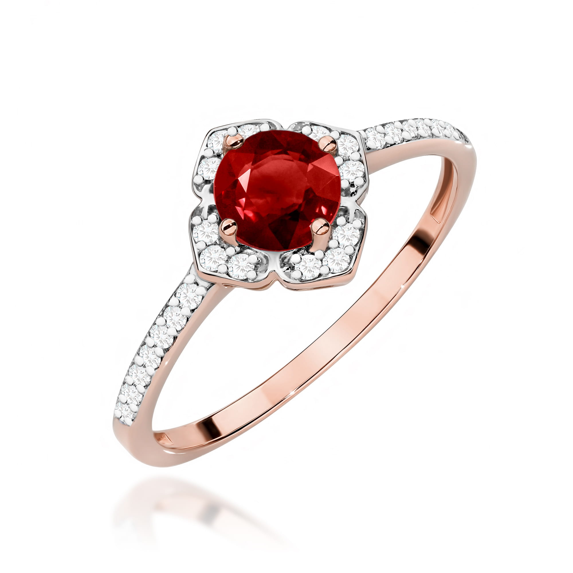 Pierścionek Granat 0,60ct różowe złoto 1 Pierścionek W0603 Granat 0