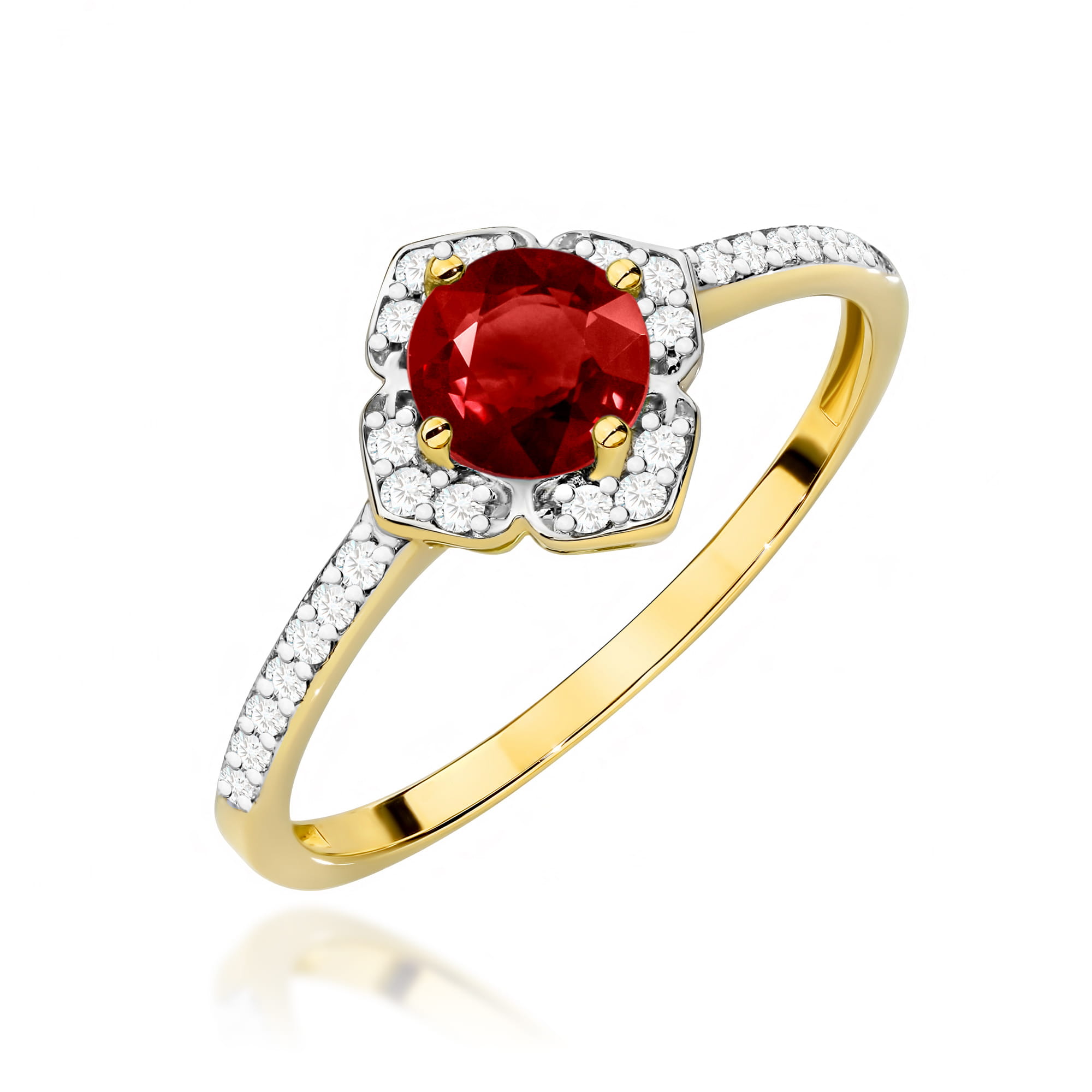 Pierścionek Granat 0,60ct żółte złoto 1 Pierścionek W0603 Granat 0