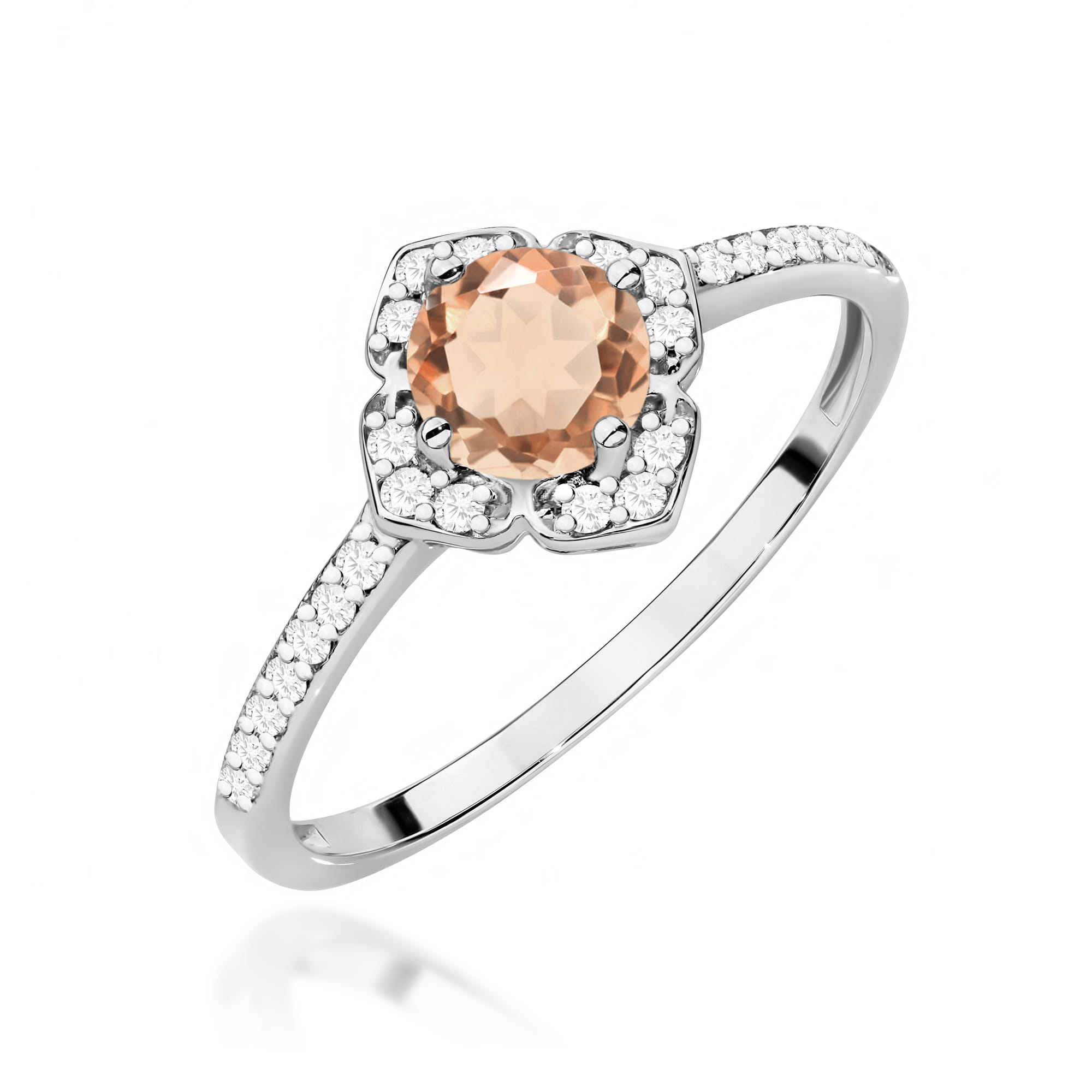Pierścionek Morganit 0,40ct białe złoto 1 Pierścionek W0603 Morganit 0