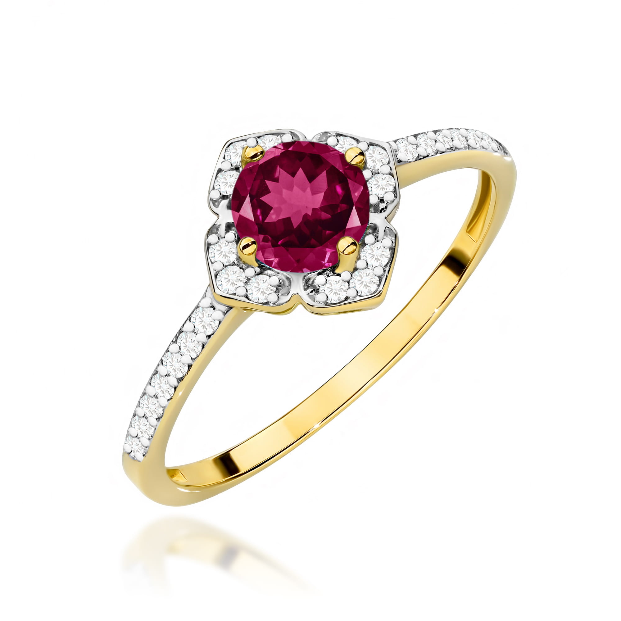 Pierścionek Rodolit 0,60ct żółte złoto 1 Pierścionek W0603 Rodolit 0