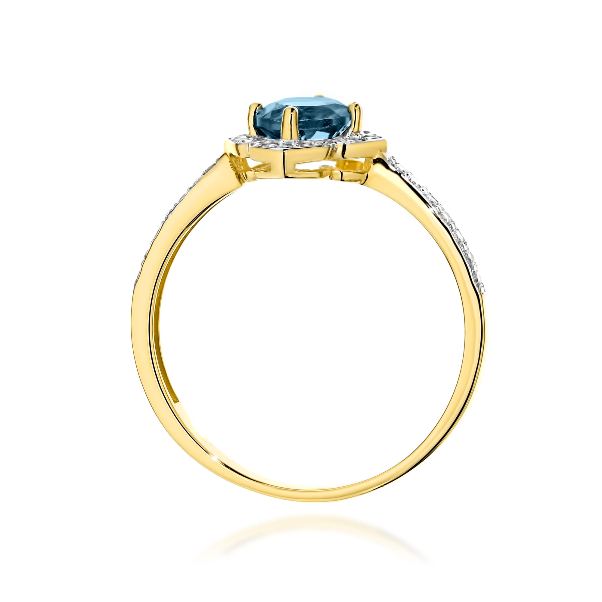 Pierścionek Topaz London Blue 0,50ct żółte złoto 3 Pierścionek Topaz London Blue 0,50ct żółte złoto - obrazek 3