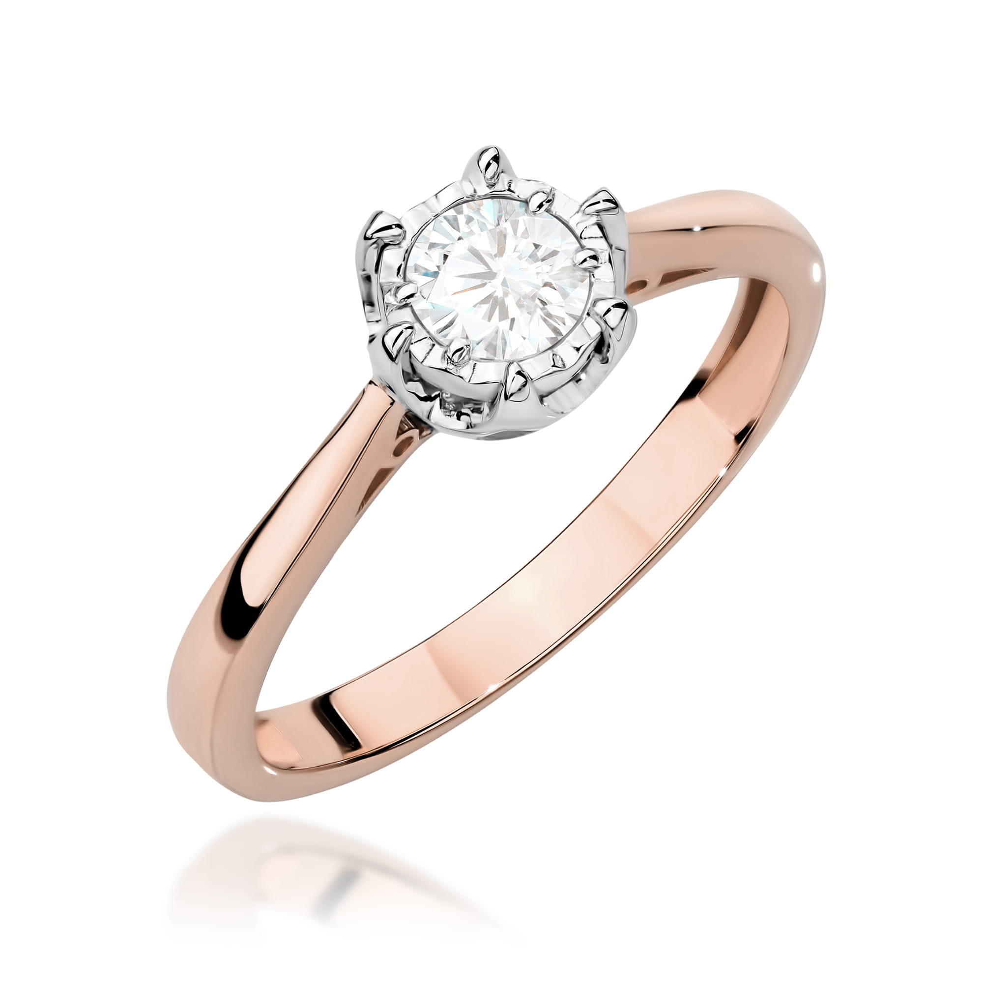 Pierścionek Diament 0,30ct różowe złoto 1 Pierścionek W0605 Diament 0