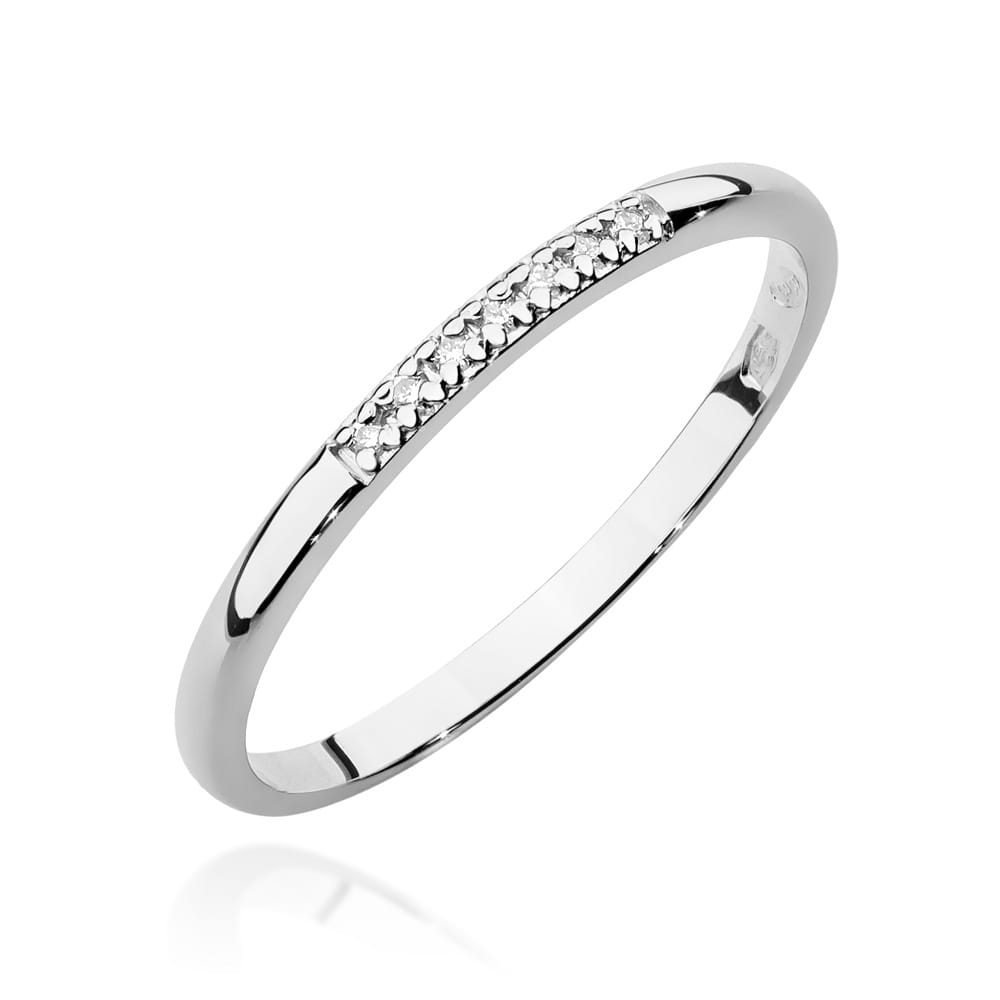 Pierścionek z diamentami białe złoto 1 Pierścionek W0607 z diamentami białe złoto Jubiler Kraków BigDIAMOND
