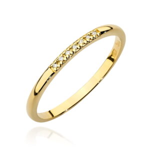 Pierścionek W0607 z diamentami żółte złoto Jubiler Kraków BigDIAMOND