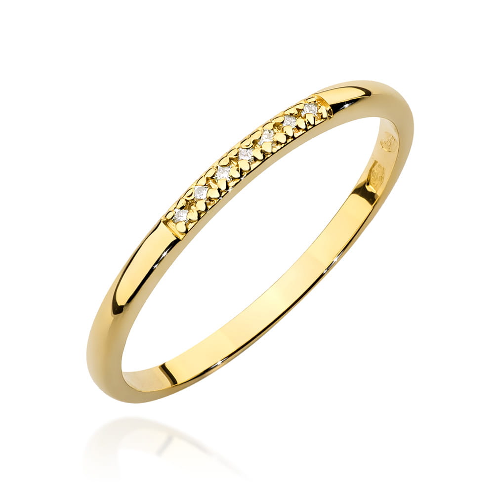 Pierścionek z diamentami żółte złoto 1 Pierścionek W0607 z diamentami żółte złoto Jubiler Kraków BigDIAMOND