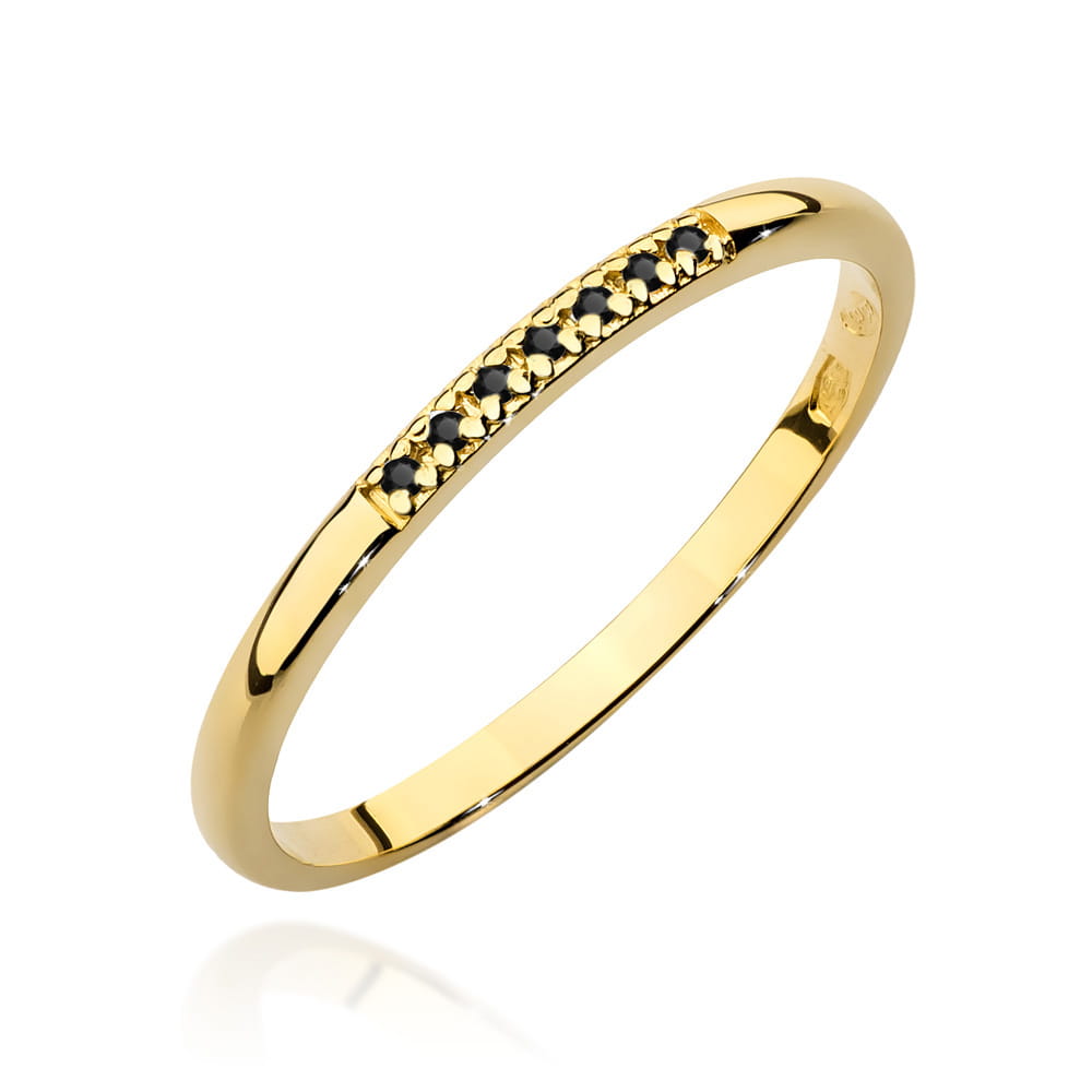 Pierścionek z diamentami żółte złoto 1 Pierścionek W0607 z diamentami żółte złoto Jubiler Kraków BigDIAMOND