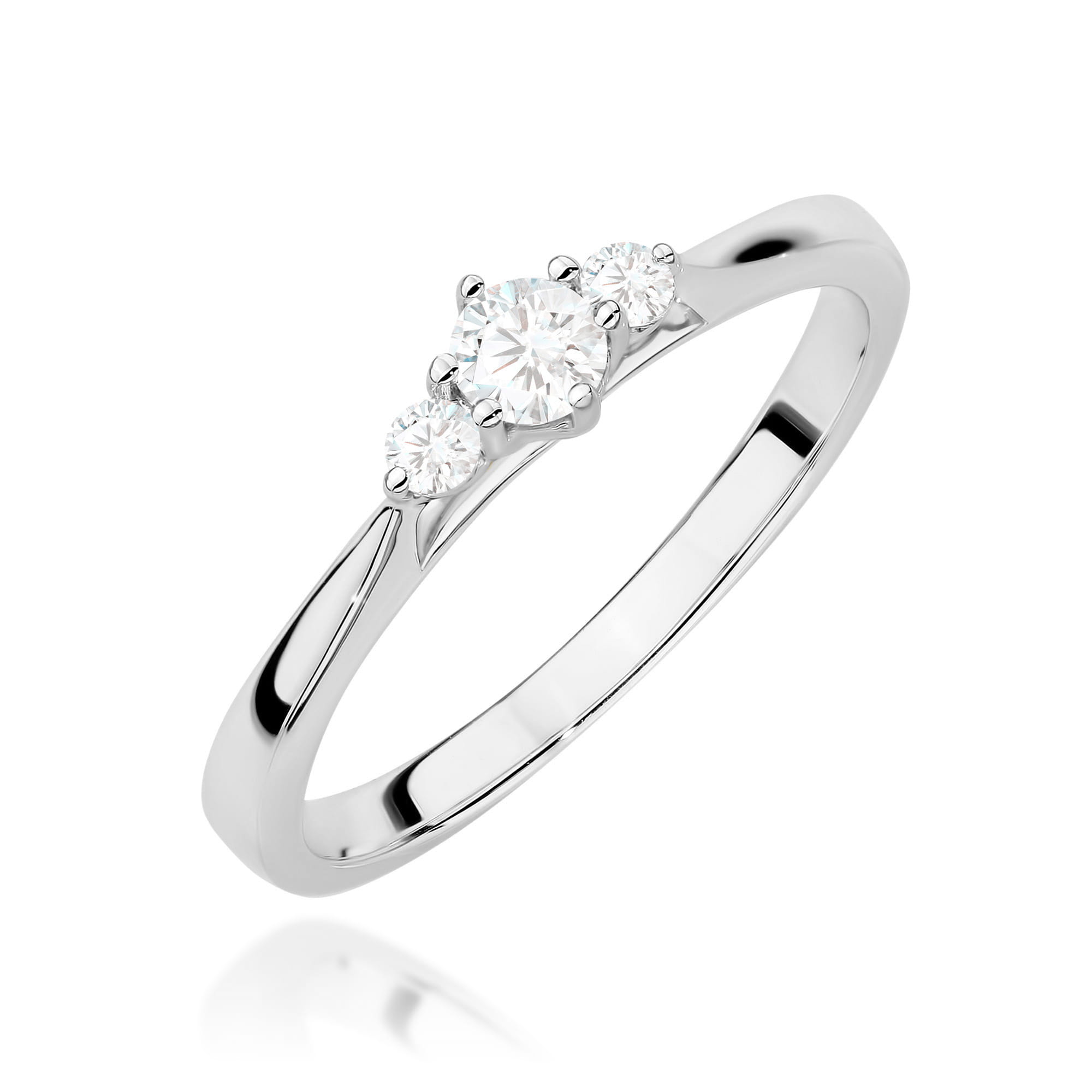 Pierścionek z diamentami białe złoto 1 Pierścionek W0608 z diamentami białe złoto Jubiler Kraków BigDIAMOND