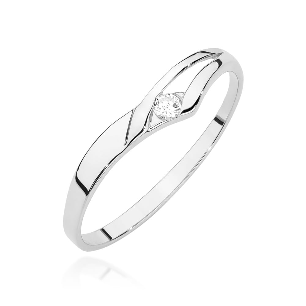 Pierścionek Diament 0,04ct białe złoto 1 Pierścionek W0609 Diament 0