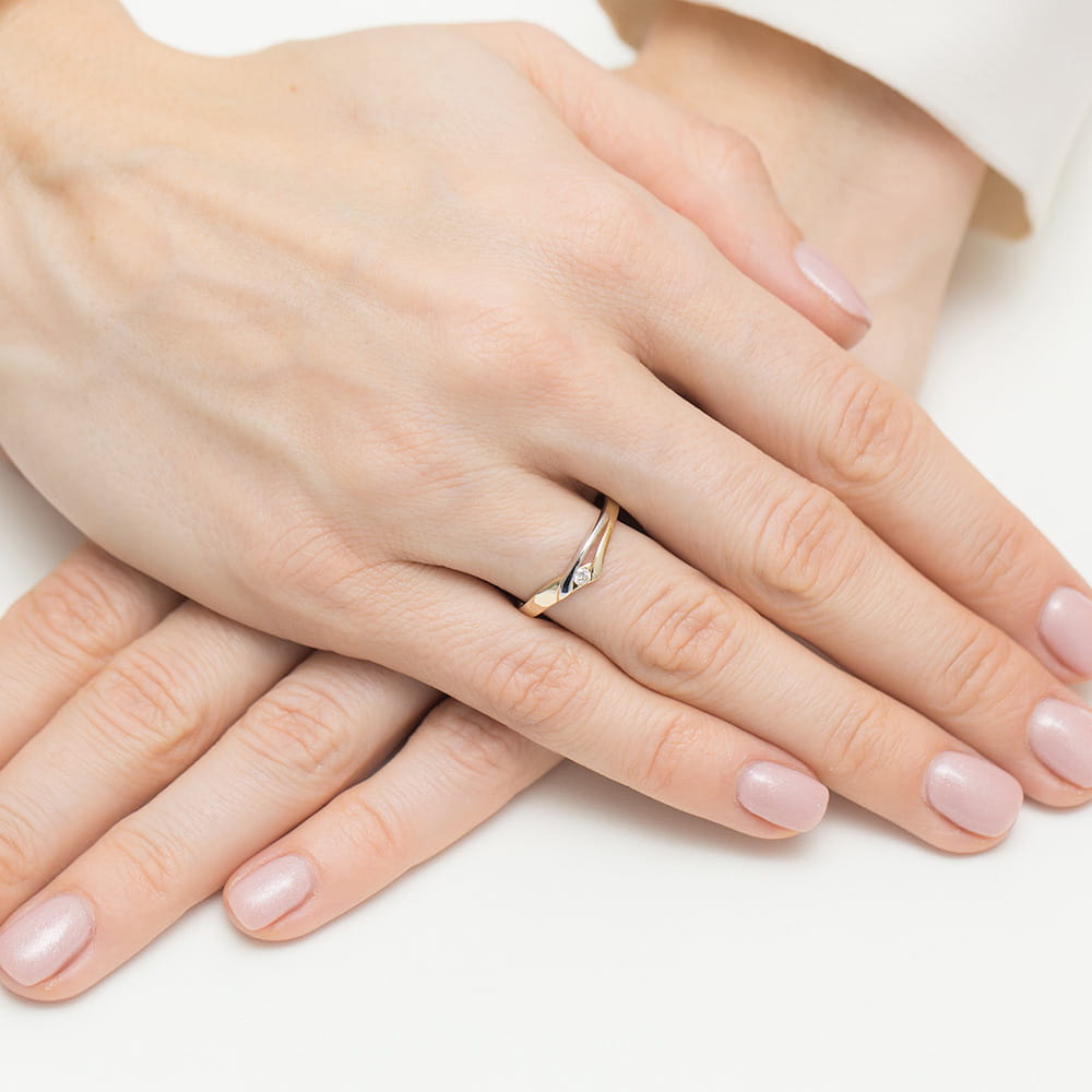 Pierścionek Diament 0,04ct żółte złoto 4 Pierścionek Diament 0,04ct żółte złoto - obrazek 4
