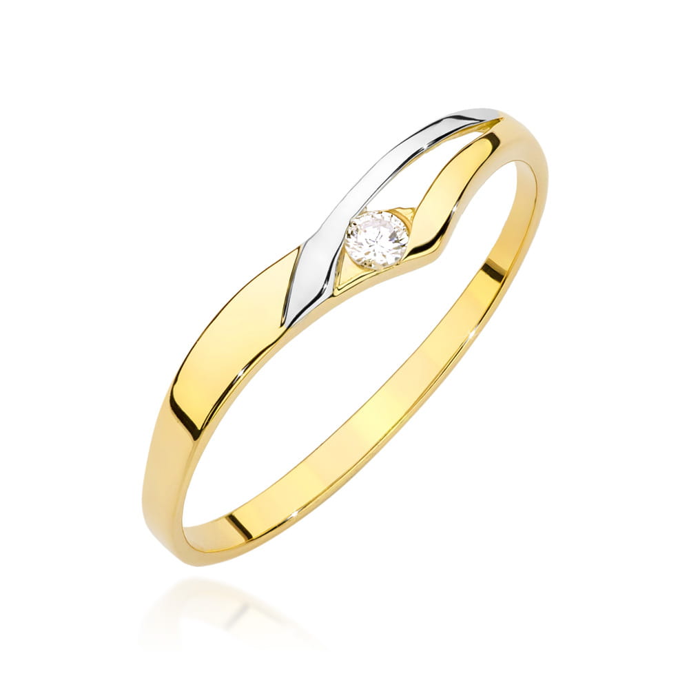 Pierścionek Diament 0,04ct żółte złoto 1 Pierścionek W0609 Diament 0