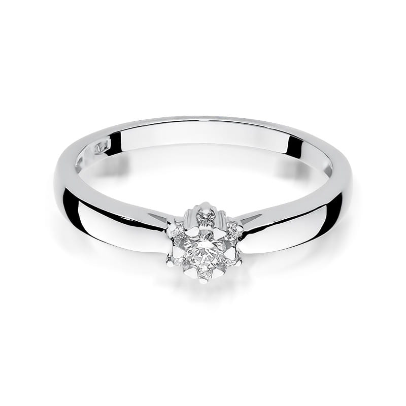 Pierścionek Diament 0,10ct białe złoto 2 10ct białe złoto Jubiler Kraków BigDIAMOND