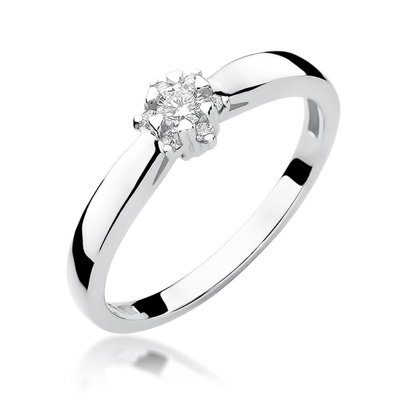 Pierścionek Diament 0,10ct białe złoto 1 Pierścionek W061 Diament 0