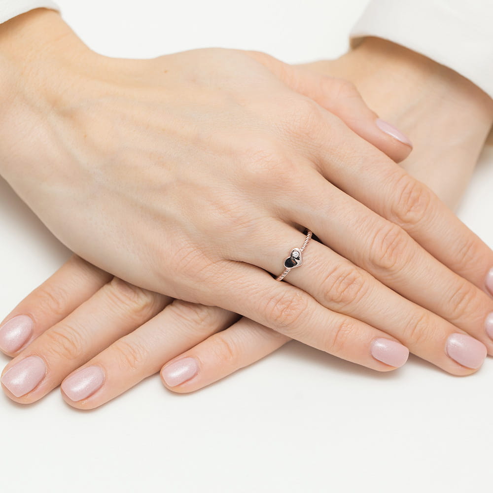 Pierścionek Diament 0,03ct różowe złoto 4 Pierścionek Diament 0,03ct różowe złoto - obrazek 4