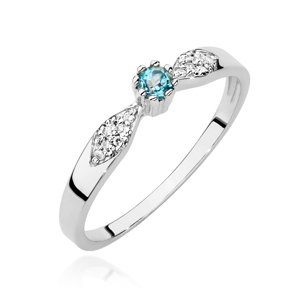 Pierścionek Topaz 0,15ct białe złoto 1 Pierścionek W0613 Topaz 0