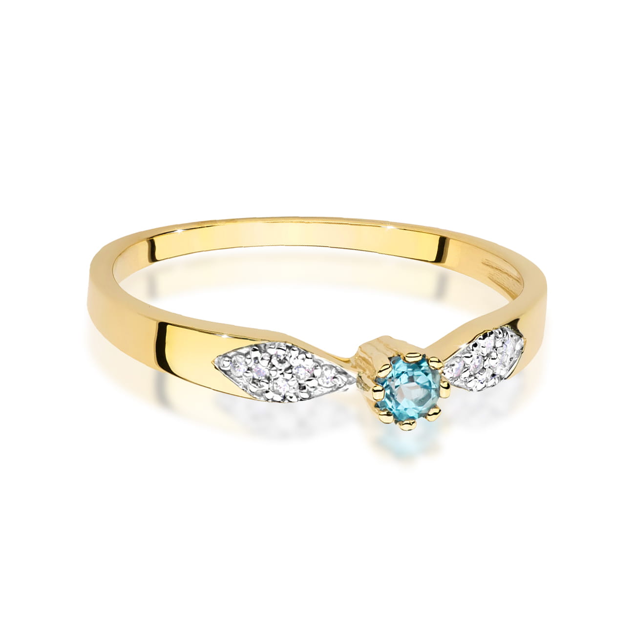 Pierścionek Topaz 0,15ct żółte złoto 2 15ct żółte złoto Jubiler Kraków BigDIAMOND