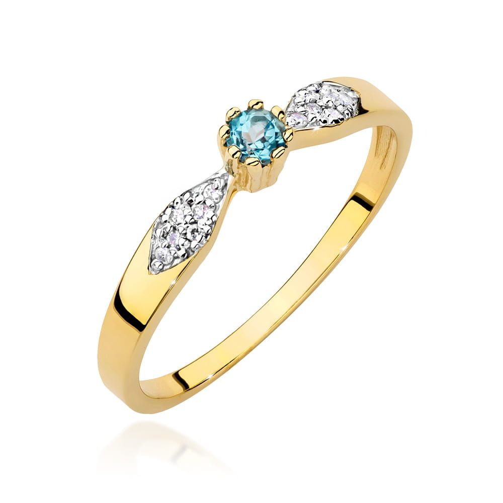 Pierścionek Topaz 0,15ct żółte złoto 1 Pierścionek W0613 Topaz 0