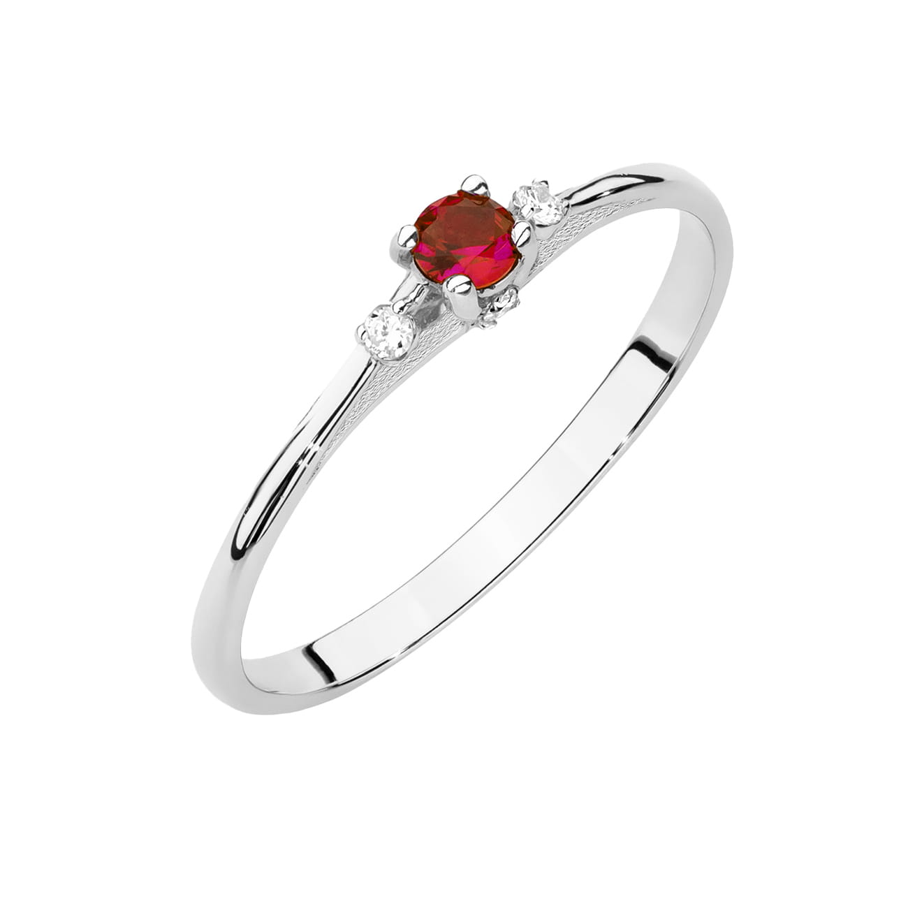 Pierścionek Rubin 0,15ct białe złoto 1 Pierścionek W0614 Rubin 0