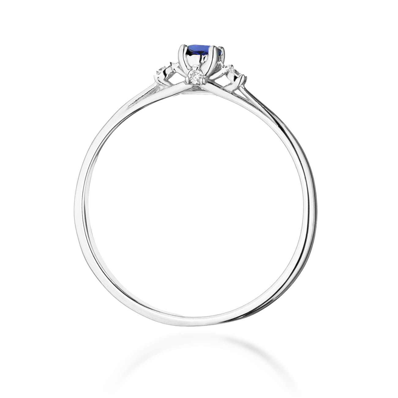 Pierścionek Szafir 0,15ct białe złoto 3 Pierścionek Szafir 0,15ct białe złoto - obrazek 3