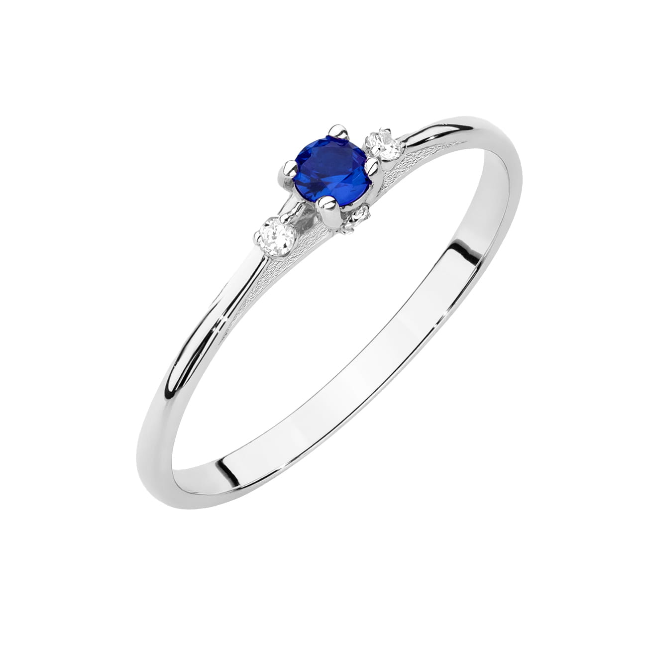 Pierścionek Szafir 0,15ct białe złoto 1 Pierścionek W0614 Szafir 0
