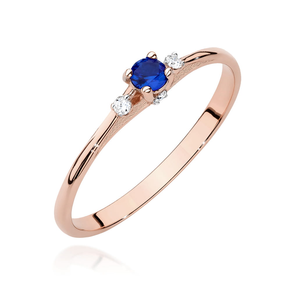 Pierścionek Szafir 0,15ct różowe złoto 1 Pierścionek W0614 Szafir 0