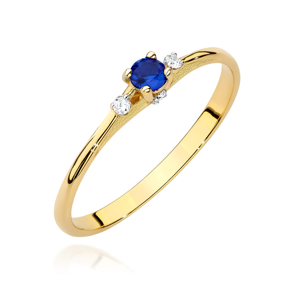 Pierścionek Szafir 0,15ct żółte złoto 1 Pierścionek W0614 Szafir 0