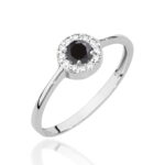 Pierścionek W0616 Czarny Diament 0