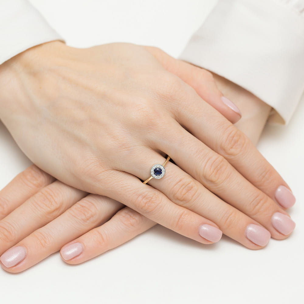 Pierścionek Szafir 0,30ct żółte złoto 4 Pierścionek Szafir 0,30ct żółte złoto - obrazek 4