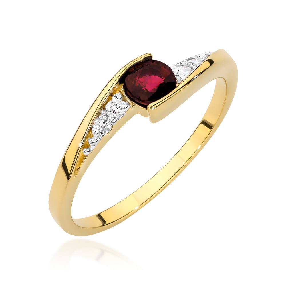 Pierścionek Rubin 0,30ct żółte złoto 1 Pierścionek W0618 Rubin 0