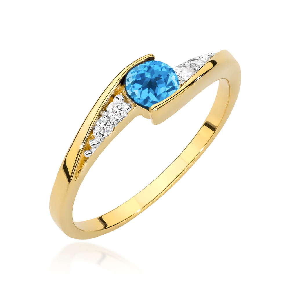 Pierścionek Topaz 0,25ct żółte złoto 1 Pierścionek W0618 Topaz 0