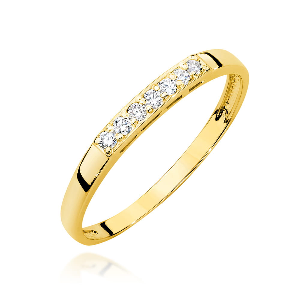 Pierścionek z diamentami żółte złoto 1 Pierścionek W0619 z diamentami żółte złoto Jubiler Kraków BigDIAMOND