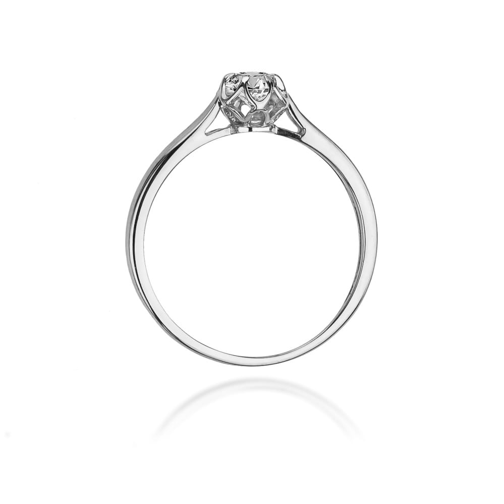 Pierścionek Diament 0,15ct białe złoto 3 Pierścionek Diament 0,15ct białe złoto - obrazek 3