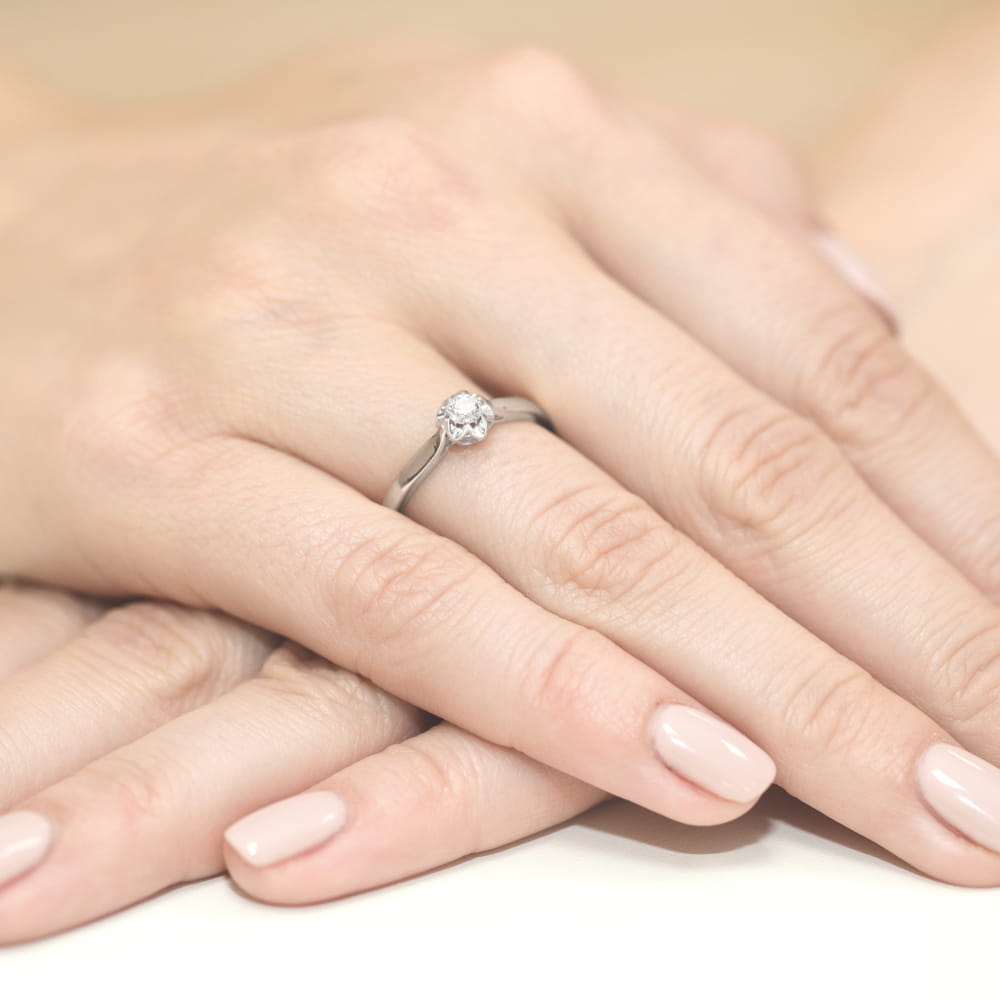 Pierścionek Diament 0,15ct białe złoto 4 Pierścionek Diament 0,15ct białe złoto - obrazek 4