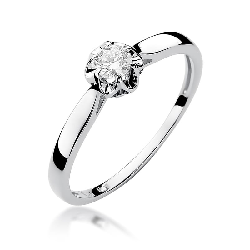 Pierścionek Diament 0,15ct białe złoto 1 Pierścionek W062 Diament 0