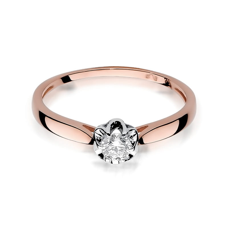 Pierścionek Diament 0,15ct różowe złoto 2 15ct różowe złoto Jubiler Kraków BigDIAMOND